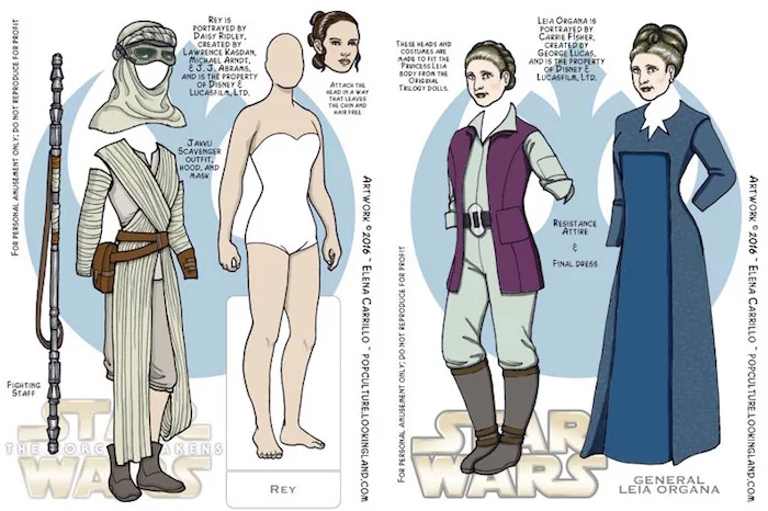 Free printable paper dolls: Star Wars by Pop Culture