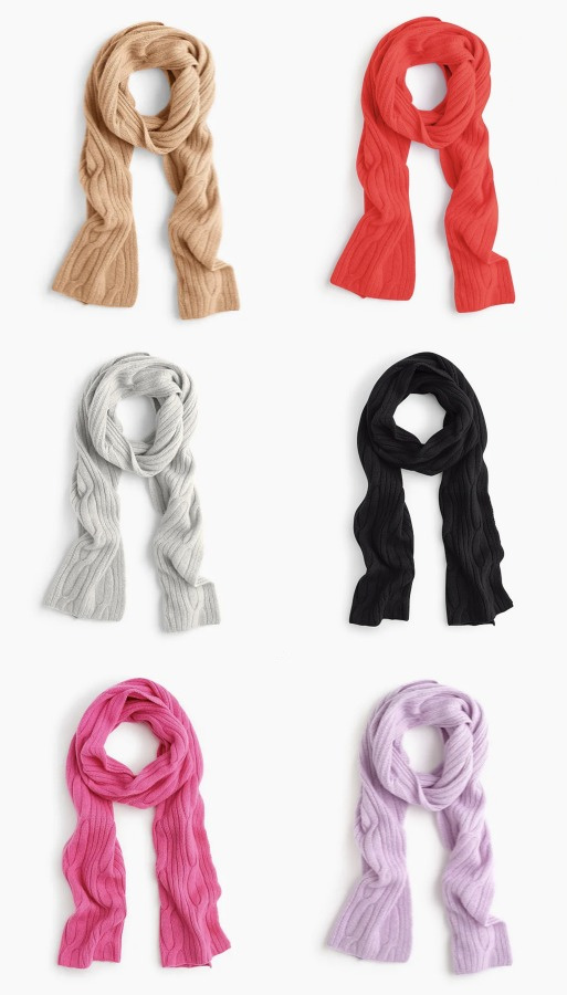 The perfect cashmere scarf: JCrew's ribbed cable knit scarf, now on sale The perfect cashmere scarf: JCrew's ribbed cable knit scarf, now on sale