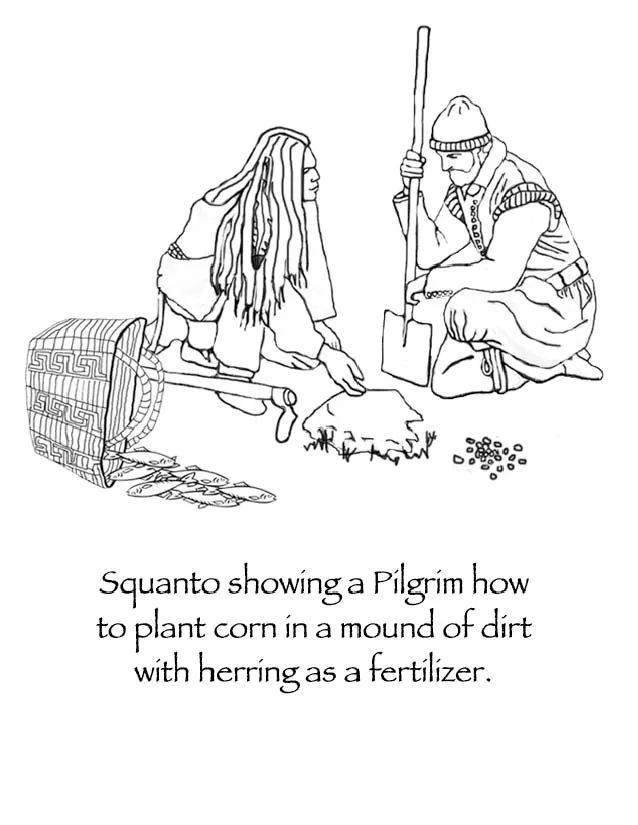 Historically accurate Thanksgiving coloring pages: Folk dancing