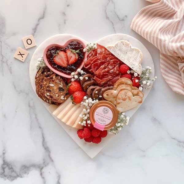 Heart-Shaped Marble Serving Board (Mark & Graham style)
