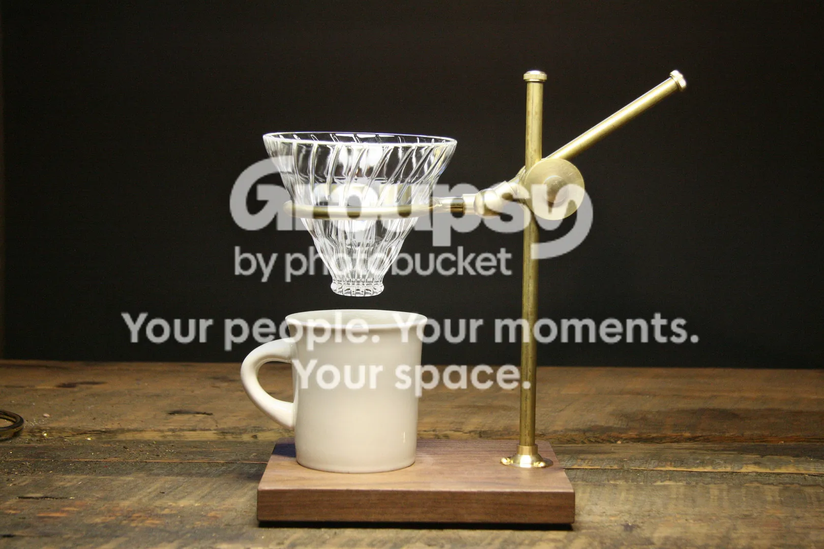 The Professor Pour Over Stand (brass & walnut)