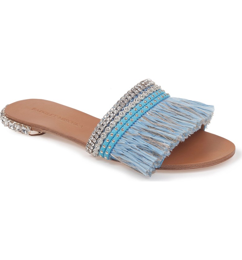 Embellished slide sandals for summer | Badgley Mischka sldies Embellished slide sandals for summer | Badgley Mischka sldies