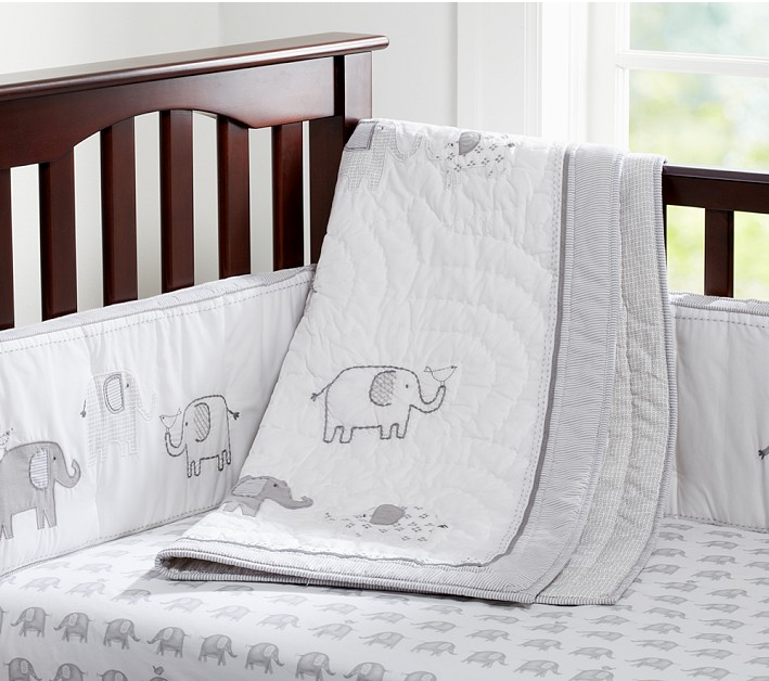 Grey elephant crib bedding at PBK | Cool Mom Picks Grey elephant crib bedding at PBK | Cool Mom Picks