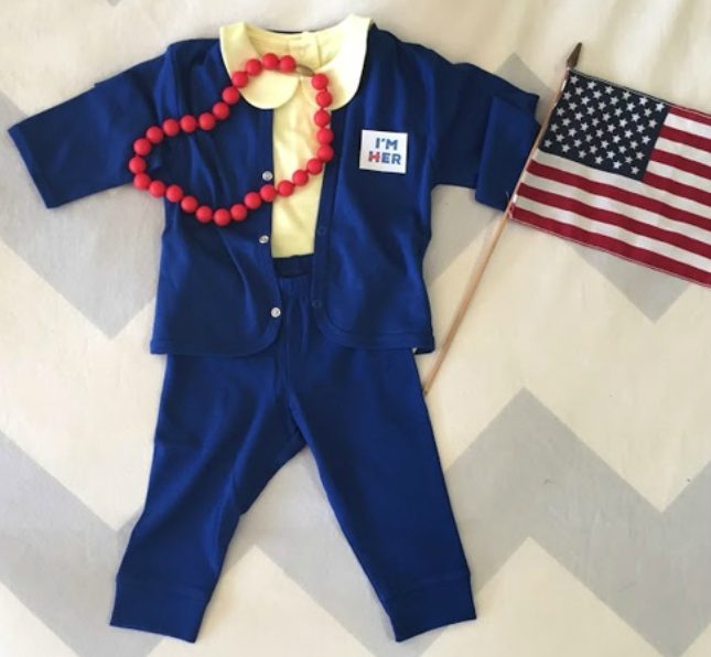 Hottest pop culture baby Halloween costumes: Hillary Clinton DIY from Rookie Moms Hottest pop culture baby Halloween costumes: Hillary Clinton DIY from Rookie Moms
