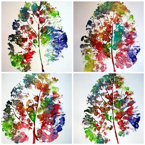 DIY leaf printing craft for kids via Kleas DIY leaf printing craft for kids via Kleas