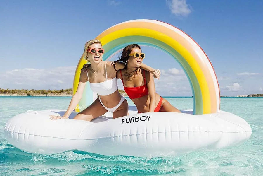Funboy double rainbow daybed float - perfect for getting together with friends again this summer!