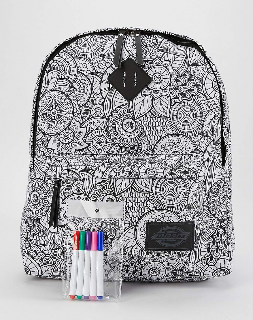 Cool backpacks for tweens + teens: Dickie's Color your own mandala backpack Cool backpacks for tweens + teens: Dickie's Color your own mandala backpack