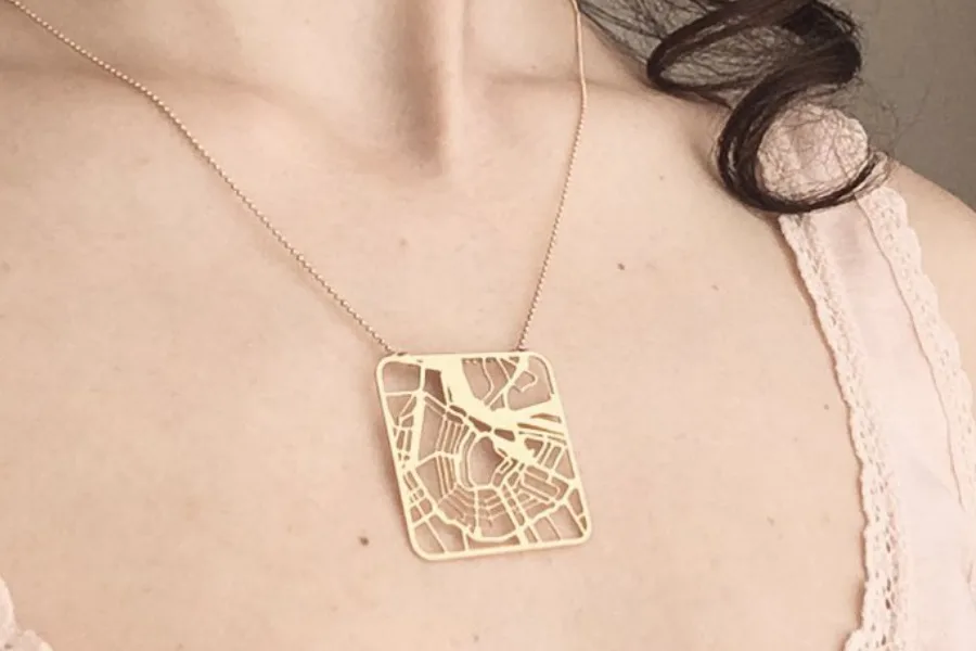 Custom map jewelry by Talia Sari for Mother's Day