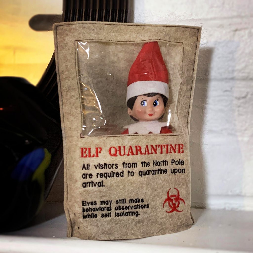 Elf on the Shelf quarantine bag from SD Arts Co on Etsy: We love this too much! Elf on the Shelf quarantine bag from SD Arts Co on Etsy: We love this too much