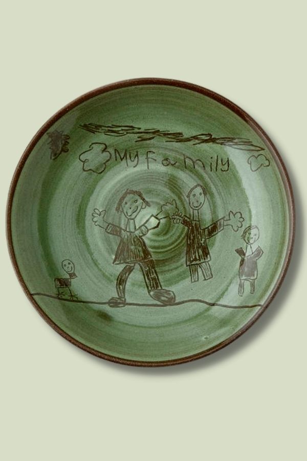Personalized Plate from Child's Drawing (Handcrafted Ceramic)