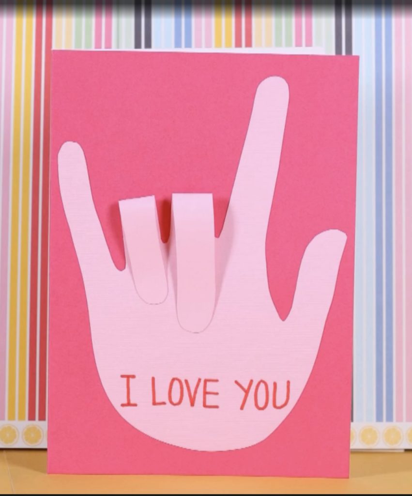 Bilingual Valentines ideas: DIY ASL VAlentine's card for kids via Parents Bilingual Valentines ideas: DIY ASL VAlentine's card for kids via Parents