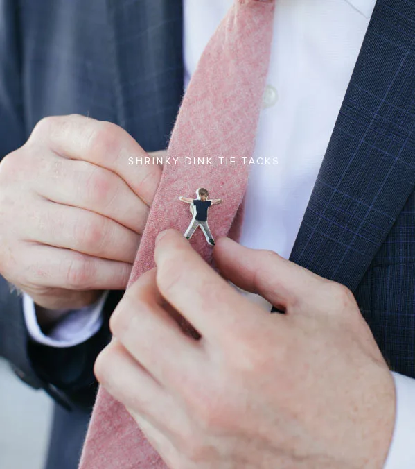 Creative DIY Father's Day gifts that kids can make: DIY Father's Day Shrinky Dink Tie Tacks by Oh Happy Day