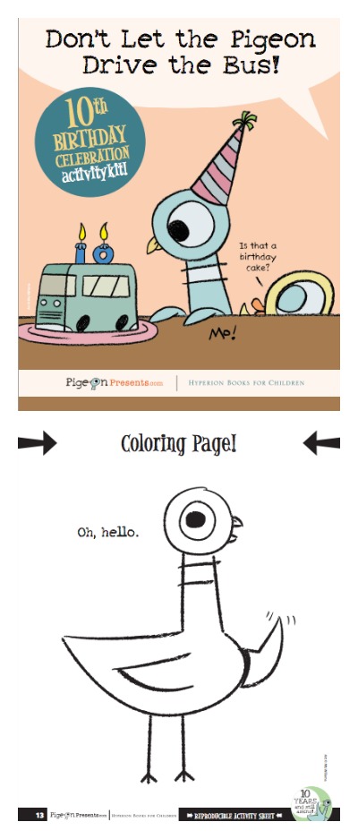 Mo Willems Pigeon Presents free PDF activity book | Cool Mom Picks