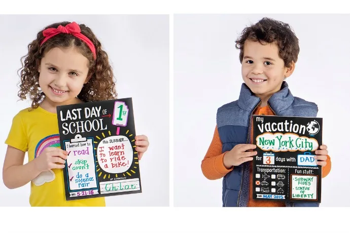 Sticky Bellies Picture Me Proud photo memory cards for last day of school and more