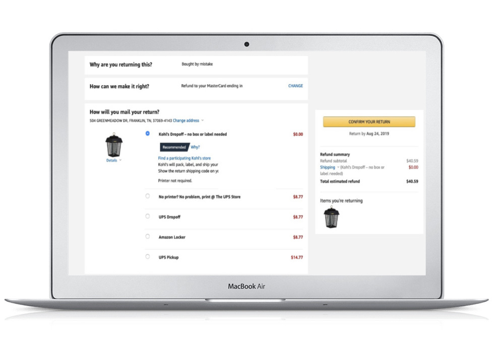 Make Amazon returns at Kohl's: How to start the return