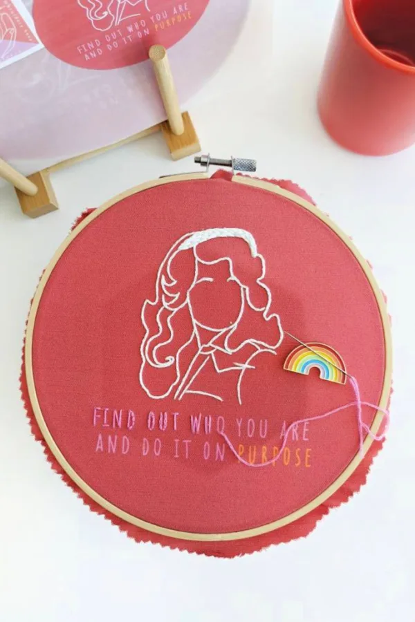 Dolly Parton quote embroidery kit from You Can Stitch It: A wonderful gift for a Dolly Parton fan