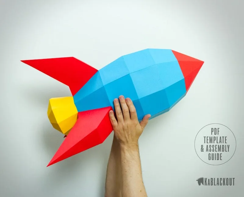 Cool moon toys and gifts for kids: Rocket nightlights at Lighting by Sara