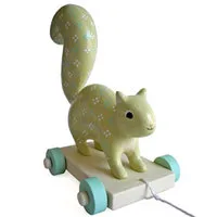 Handmade Squirrel Pull Toy by Kate Steurenagle
