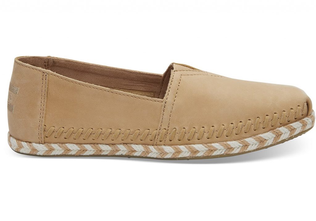 TOMS for spring: Honey leather espadrilles resembling a chic driving moc TOMS for spring: Honey leather espadrilles resembling a chic driving moc