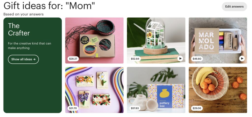 Testing the Etsy gift finder tool: Gifts for Mom who likes crafting Testing the Etsy gift finder tool: Gifts for Mom who likes crafting