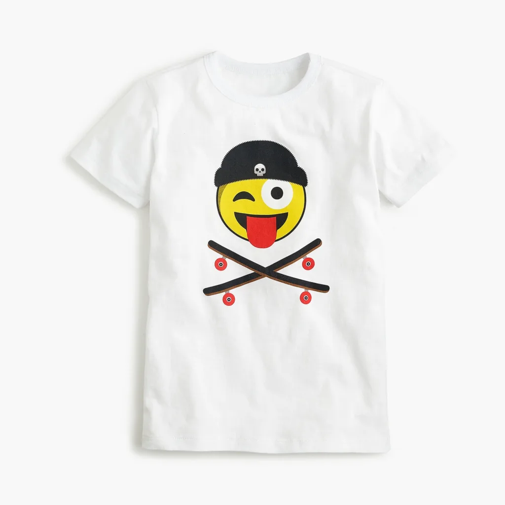 J Crew Kids Skateboard Emoji Tee on sale