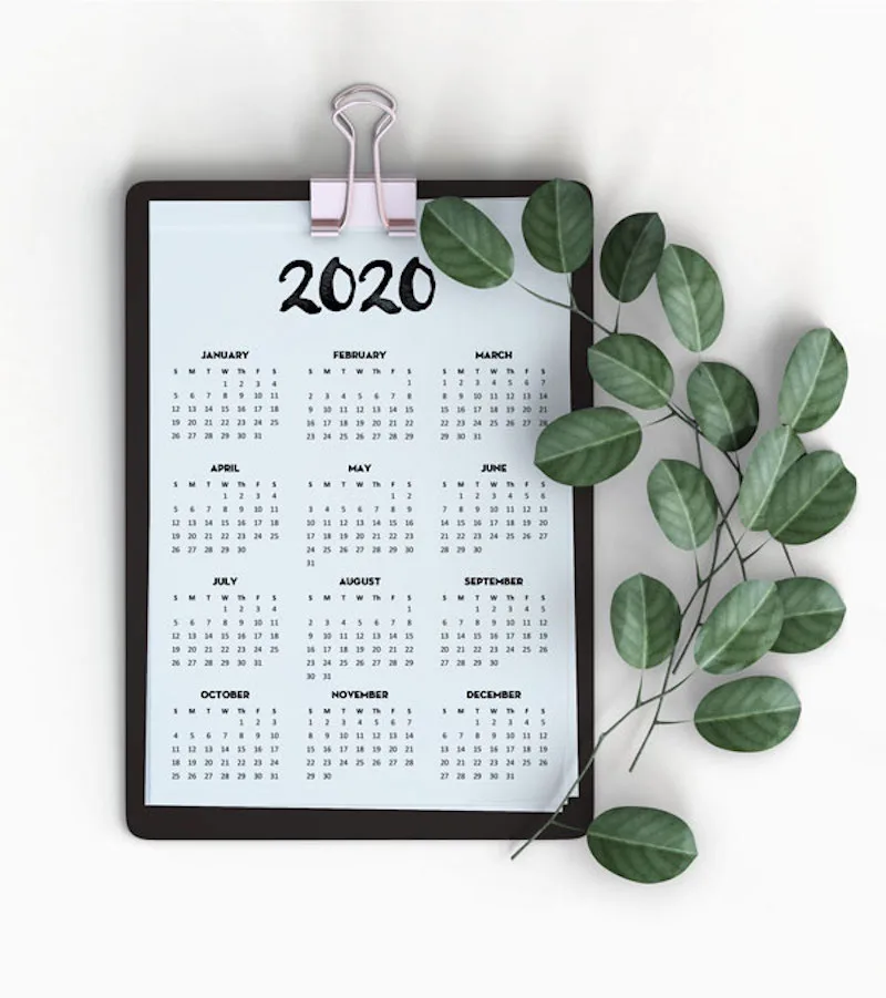Printable 2020 calendars: One-page calendar at Lovely Planner