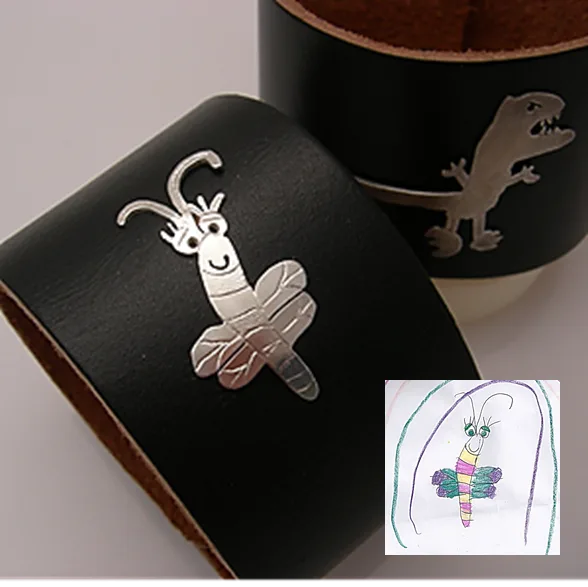 Keepsake jewelry from children's artwork for moms who aren't always the keepsake jewelry types