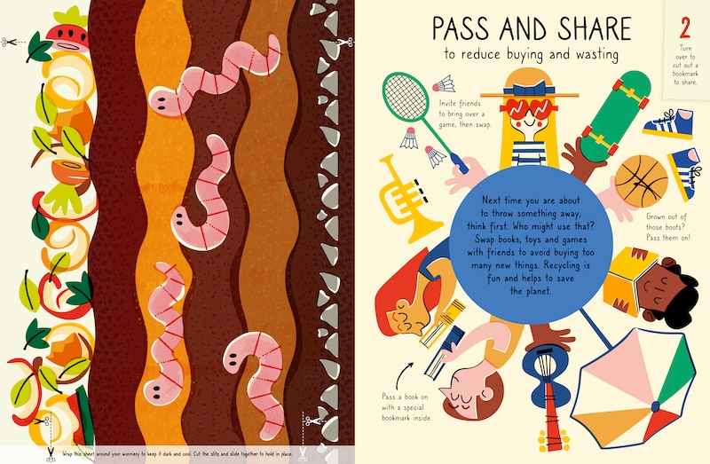 So many cool kids' eco-friendly activities in The Extraordinary Book that Eats Itself