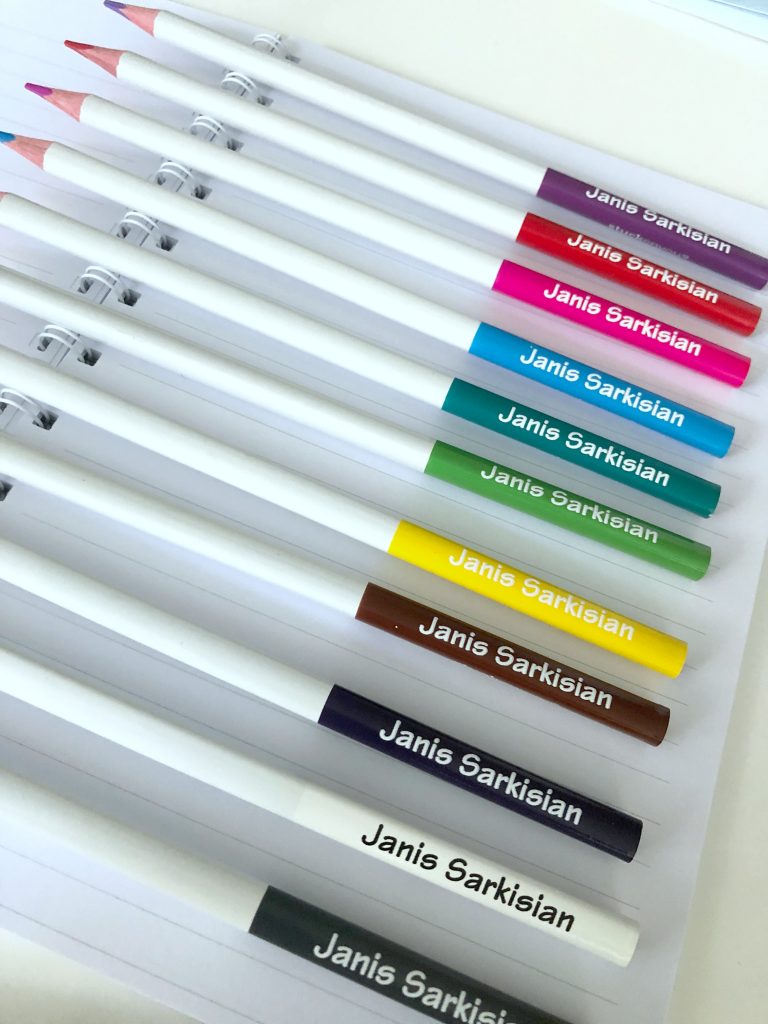 Cool personalized colored pencil set for back to school
