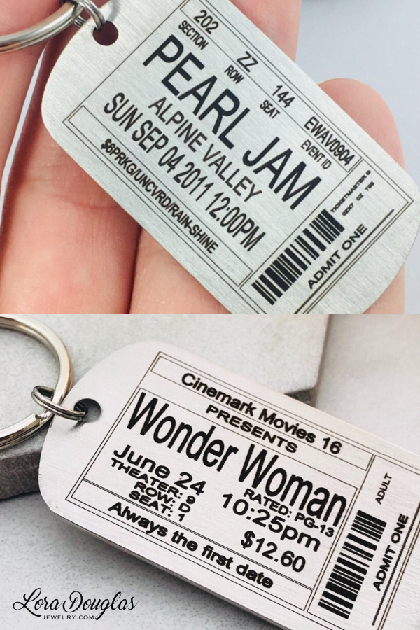 Best gifts for girlfriends: Personalized keychain from your favorite concert or movie night | Valentines gifts Best gifts for girlfriends: Personalized keychain from your favorite concert or movie night | Valentines gifts