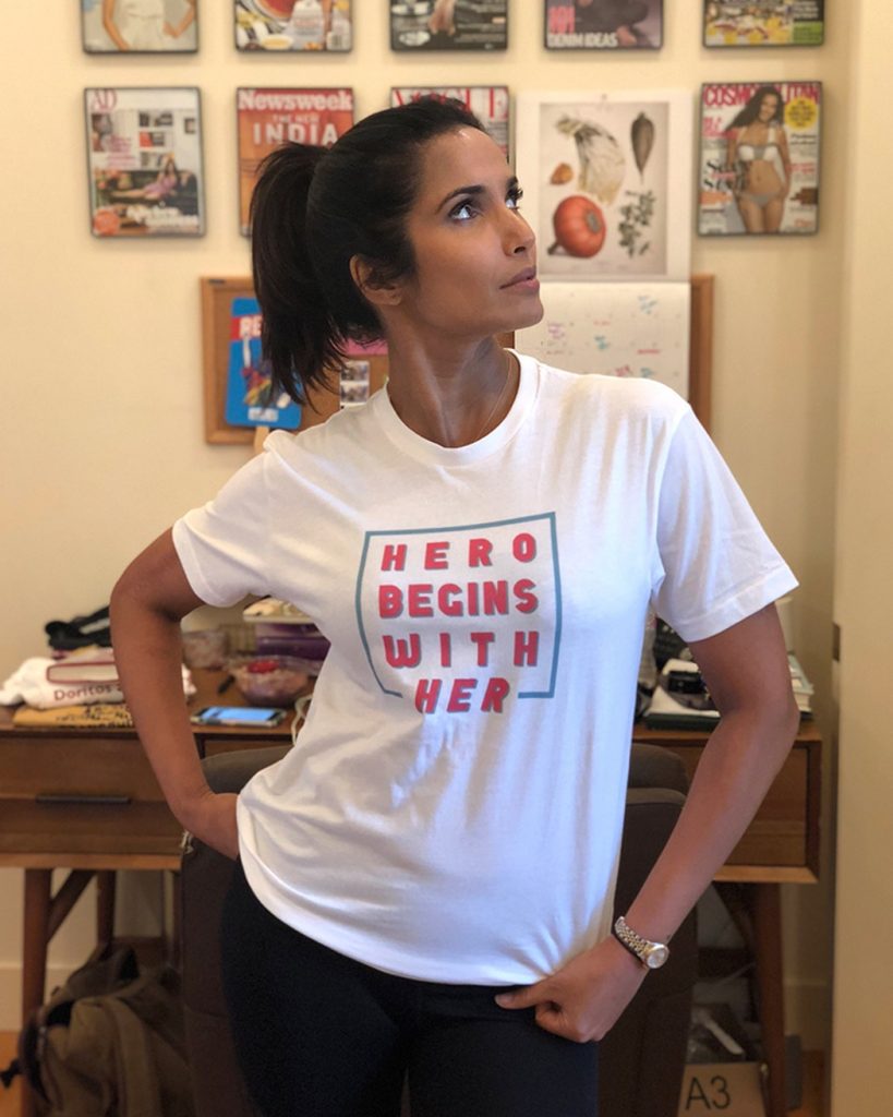 Feminist and activist gift ideas: Hero Begins with Her t-shirt on Omaze supports first-generation female high school students