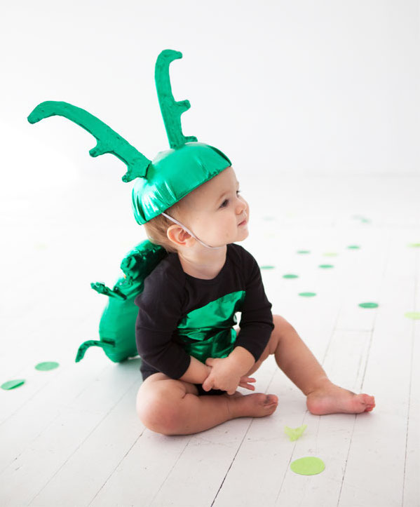 Baby Halloween costumes from a onesie: Beetle Baby Costume by Oh Happy Day