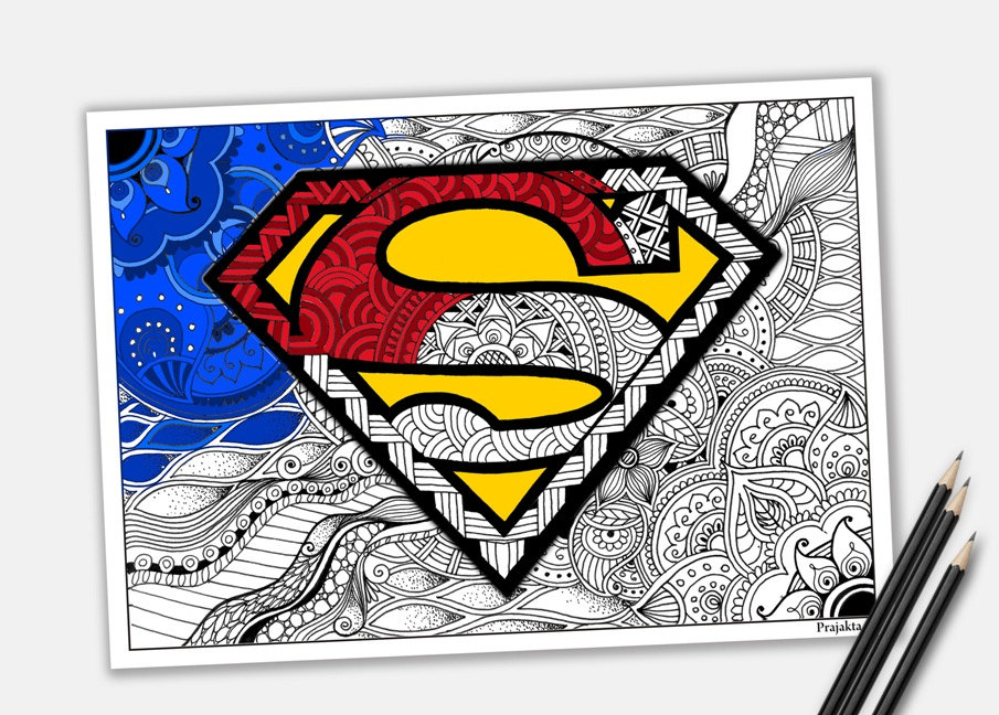 Framed Superman mandala coloring page from the kids | Printable for download | Father's Day gifts under $20 Framed Superman mandala coloring page from the kids | Printable for download | Father's Day gifts under $20