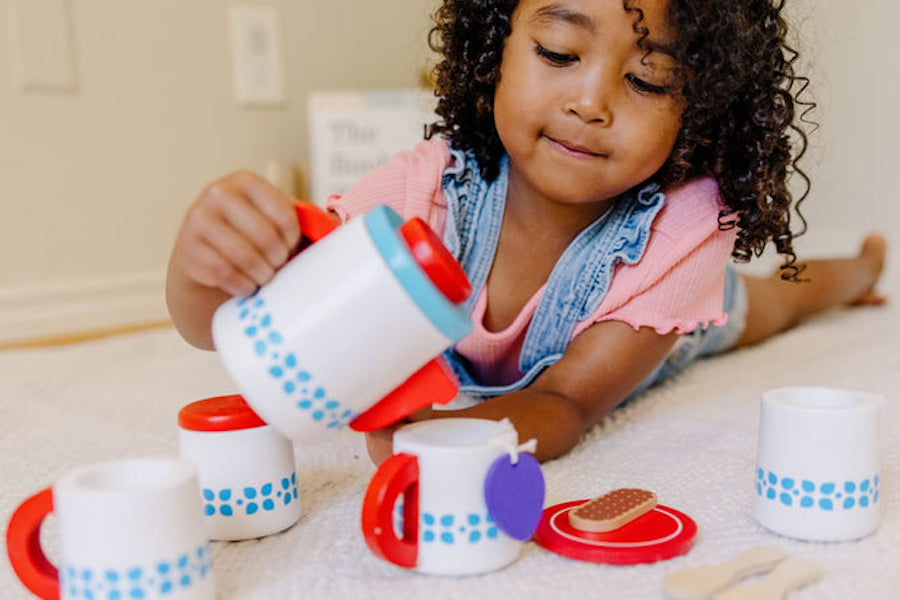 best gifts for 3 year olds, including this cute wooden tea set from Melissa &amp; Doug