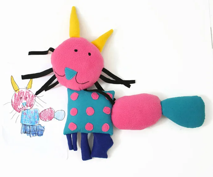 Custom dolls from drawings your kids make