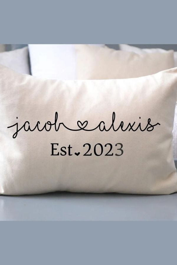 Personalized Couples Cotton Pillow