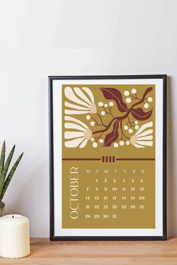 Modern 2024 printable calendars: Minimalist Boho Designs from Boho Guinea Pig on Etay