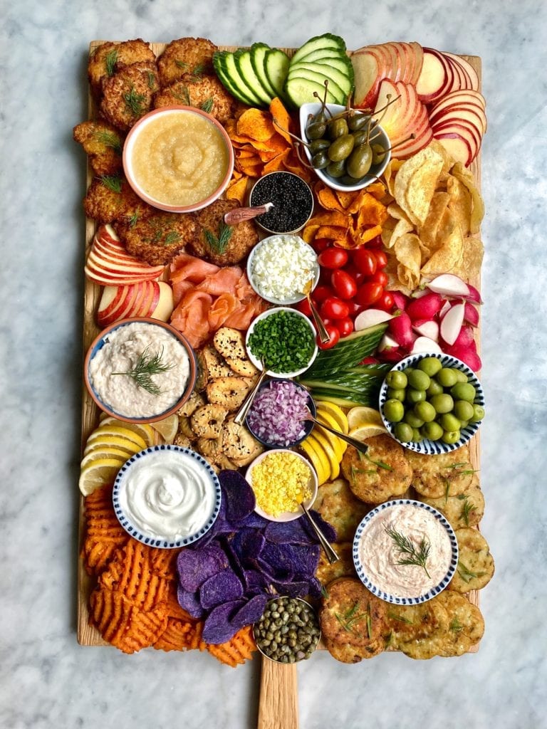 Latke-Themed Charcuterie Snack Tray