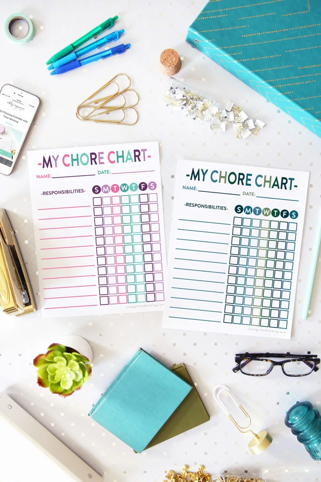 Personalized printable chore chart for kids from Creatividee Workshop on Etsy