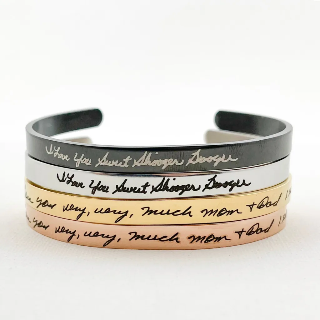 Personalized Cuff Bracelet with Child's Handwriting