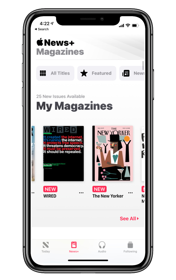 Apple News+ subscription