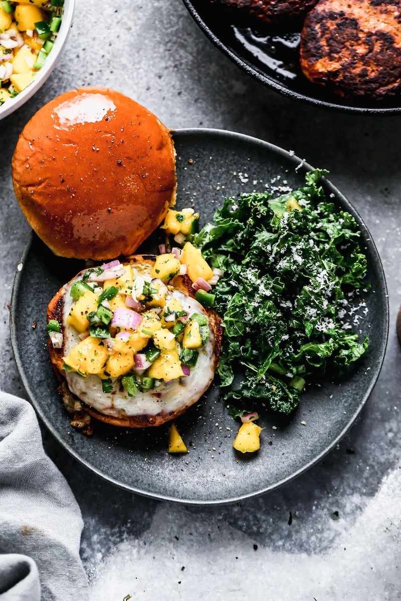 5 light dinners for summer: Chicken burgers with Mango salsa at Cooking for Keeps 5 light dinners for summer: Chicken burgers with Mango salsa at Cooking for Keeps