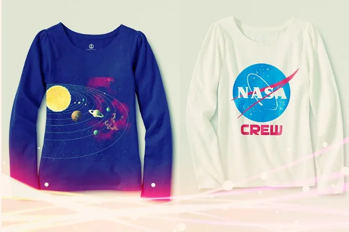 Space tees for girls at Lands End