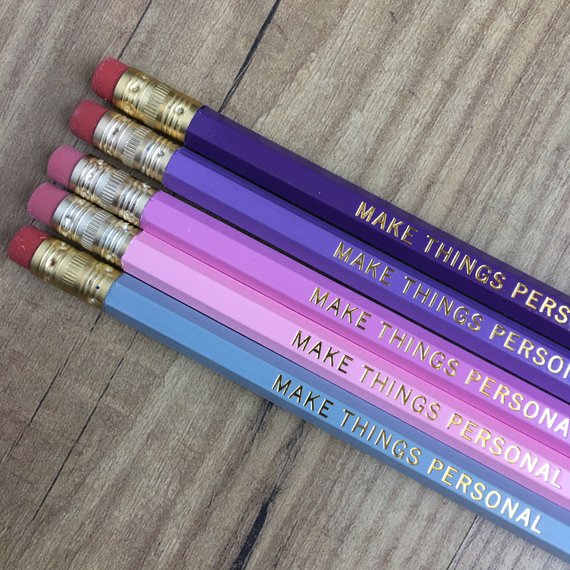Personalized Pencils (custom text) — GoHobo on Etsy