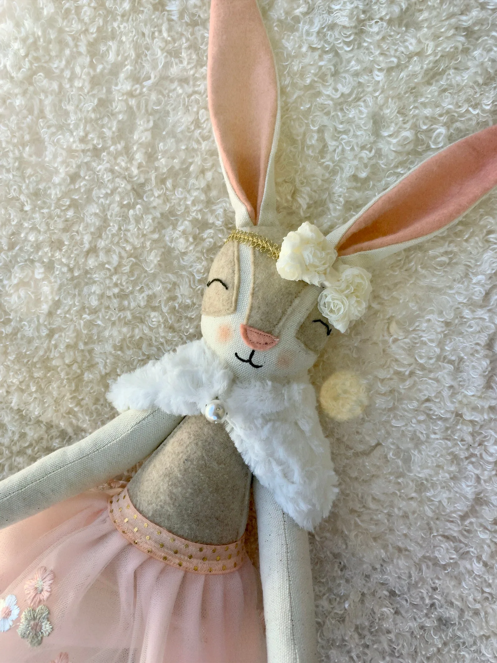 Handmade heirloom boy bunny rag doll: Easter gifts supporting Etsy shops