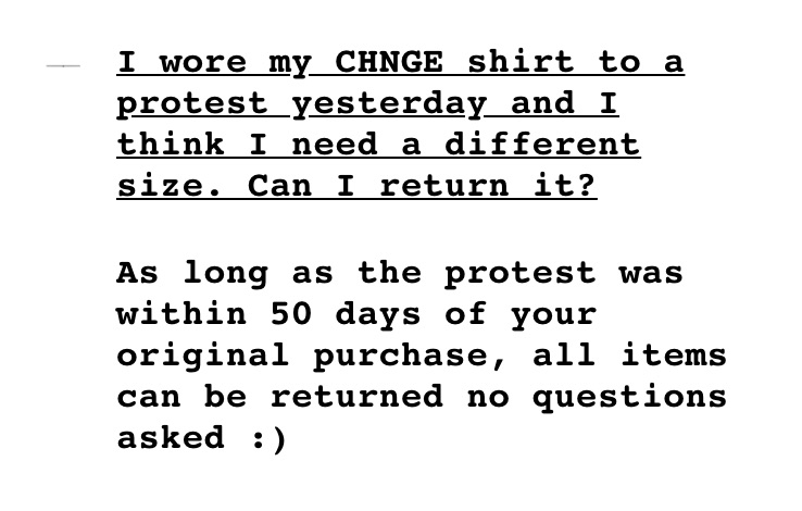 Return policy for CHNGE ethical streetwear brand: So cool! | Cool mom picks