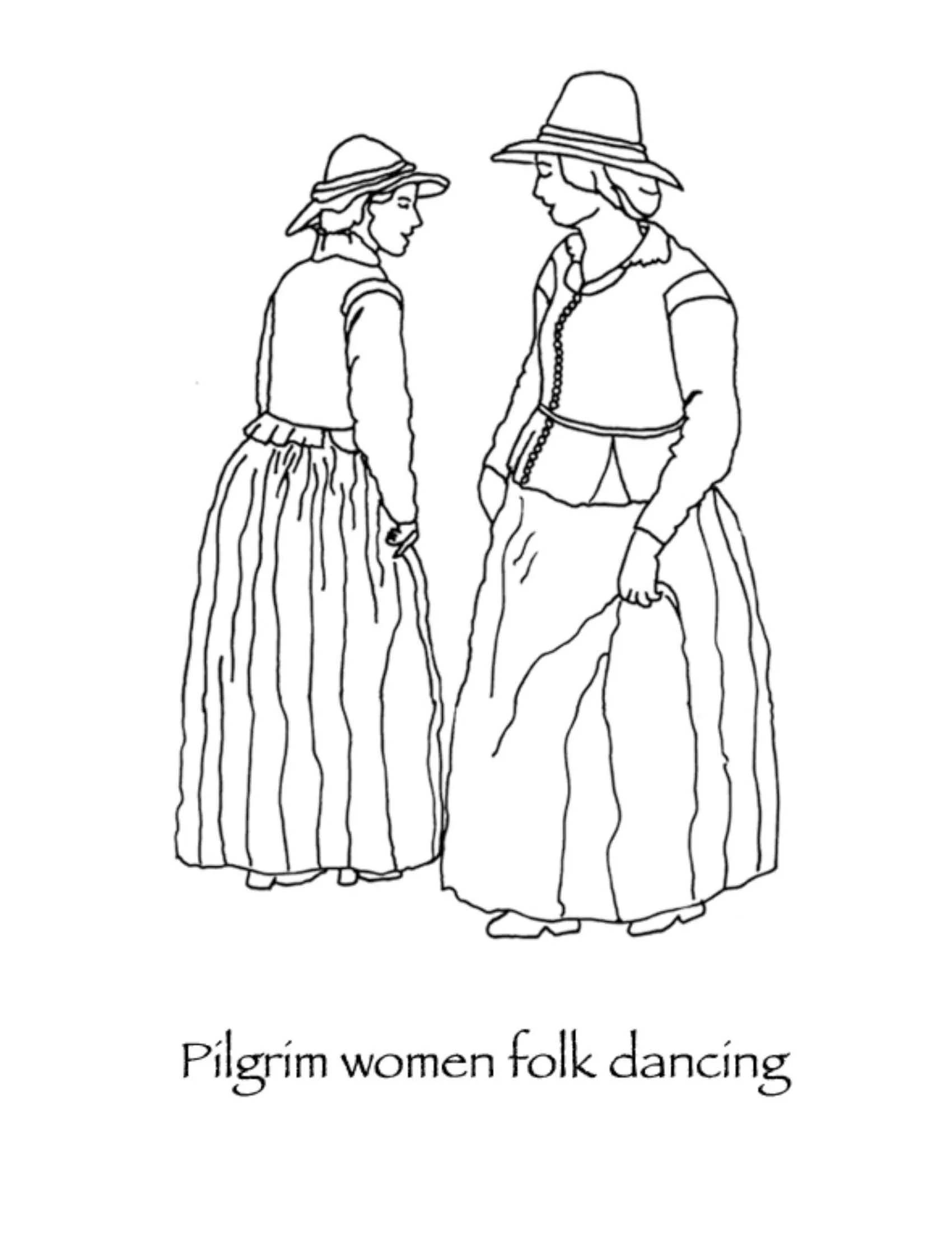 Historically accurate Thanksgiving coloring pages: Native vs Pilgrim dress
