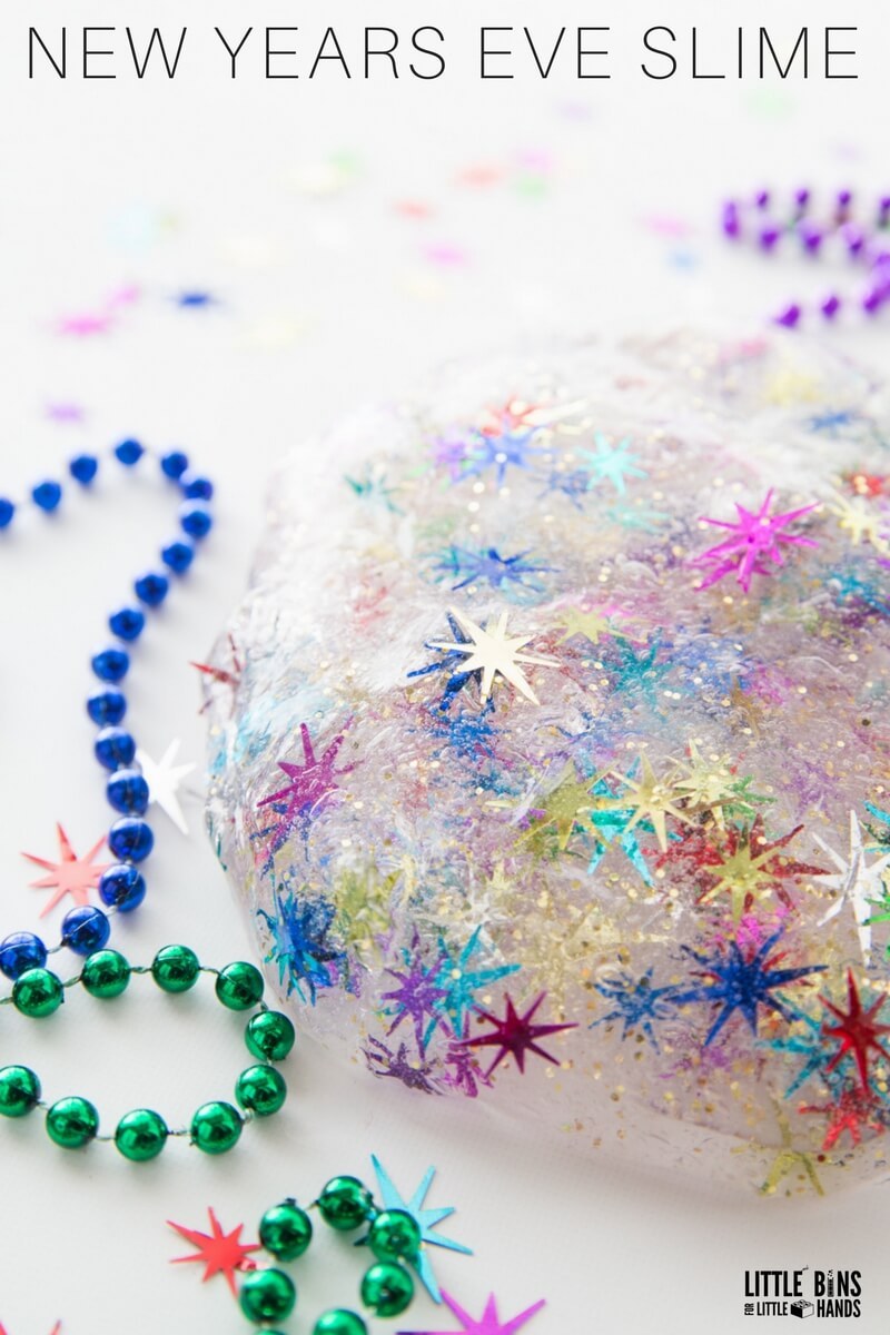 New Year's Eve with the kids: Make NYE Slime at Little Bins, Little Hands