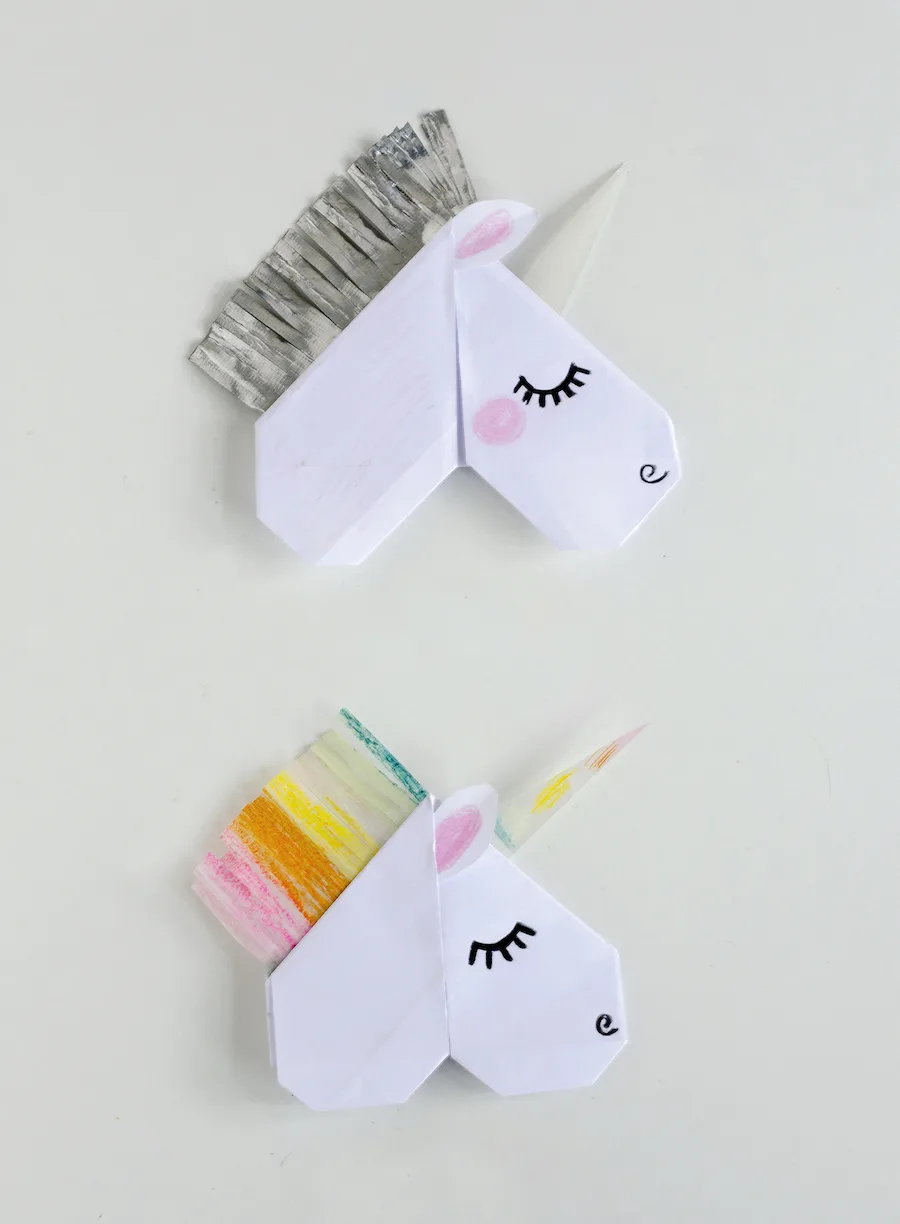 Best free printable Valentines: Origami unicorns