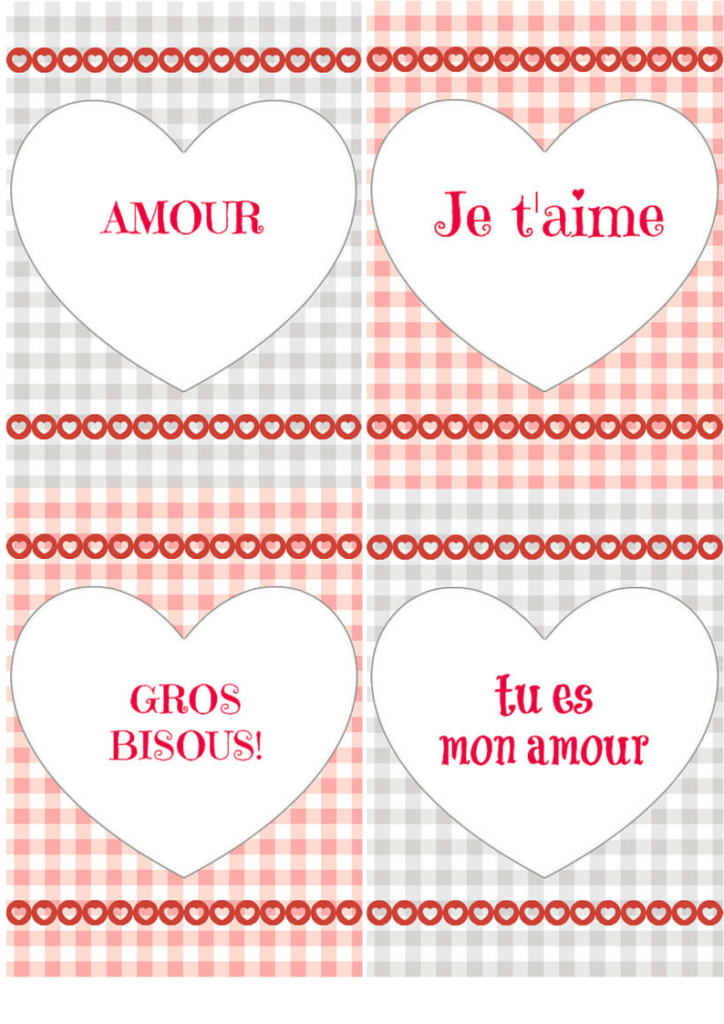Bilingual printable Valentines in French and English via Lady Deeig Bilingual printable Valentines in French and English via Lady Deeig